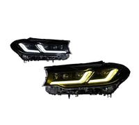 IENQBVL Faro Delantero LED Para G30 G38 525i 530i M5 2018 2019 2020 Luces Circulación Diurna Carretera Lente Proyector Angel Eye(Black,LHD)