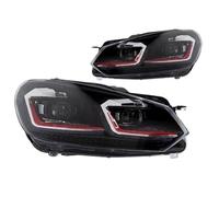 IENQBVL Faros Delanteros LED Para VW Golf 6 (2009-2012), Diseño Mejorado De 7.5 Pulgadas, Luces Circulación Diurna (DRL)(Red,LHD)