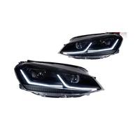 IENQBVL Para VW Para Golf 7 MK7 2013-2017 Faros LED DRL Con Lente De Señal Dinámica(Black All LED)