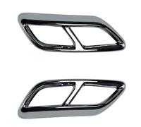 IENQBVL Tubo Escape Coche para A-UDI A3 8Y para S Line Sportback Sedan 2021 2022 2023 Cubierta Tubo Escape Embellecedor Pegatinas Decoración para Salida De Escape Tubo Cola Escape(Plata)