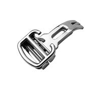 IENYU Hebilla de reloj plegable de mariposa de acero fino 316L de 12 mm, 14 mm, 16 mm, 18 mm, 20 mm, para globo azul Cartier, plata, Taille unique