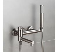 IEOWY Grifo Mezclador de Ducha para baño, Grifo Giratorio de una Sola Palanca de Montaje en Pared con Cabezal de Ducha y Juego de Manguera