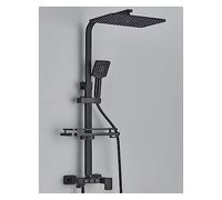 IEOWY Juego de Mezclador termostático de Ducha con Pantalla Digital, Grifo termostático Negro, Grifo de Ducha de Lluvia Moderno para baño (Negro, 3 vías, D 1)