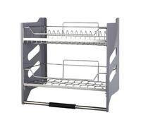 IEOWY Organizador de Almacenamiento de Armario de Pared abatible, escurridor de Platos, Estante extraíble Resistente, Capacidad de 30 kg, para Cocina, Bar y Restaurante (Armario de 600 mm)
