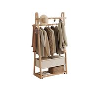 IEOWY Perchero con Ruedas, Organizador de Almacenamiento móvil de Madera Maciza para recibidor o Dormitorio, Incluye Bolsa de Tela.