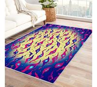 IEPOZWA Alfombra ArtíStica De Estilo Lindo Y Surreal ExtrañO del Ojo para Uso Diario En Hogar U Oficina, Alfombra Versátil, con Base Antideslizante（Amarillo-180x240cm