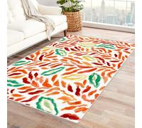IEPOZWA Alfombra De Arte Abstracto Y PatróN Continuo Guisantes Naranjas para Uso Diario, Oficina en Casa, Alfombra Compacta, Sin Mantenimiento Complejo（Naranja-150x210cm