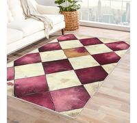 IEPOZWA Alfombra Moderna con Diseño 3D y Formas Geométricas PatróN De Ladrillo Alfombras De Dormitorio, Lujosas, Peludas, De Alta AbsorcióN Y Antideslizante(Rojo-150x210cm