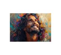 IEPOZWA Cuadro Sagrado de Jesús para pared, Retrato de Jesús coloreado retrato de Cristo Jesús, póster impreso, obra de arte religiosa cristiana para - 30x40cm Sin marco