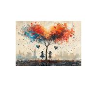 IEPOZWA Graffity Arte estilo Banksy, Dos chicas bajo el árbol decorativos pared salón Banksy Street Art Mural Art Modern Home Office Sala de estar - 80x120cm Sin marco