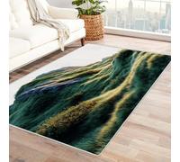 IEPOZWA Patrón No Tradicional en Alfombra de Estilo Abstracto Loma para Sala De Estar, Dormitorio Doble, Oficina En Casa, Alfombra Lavable（Verde-180x270cm