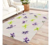 IEPOZWA Tapete con Adorable PatróN De Arte Moderno Hojas De Hierba Estilizadas para Áreas de Alto Tráfico, Alfombra Gruesa, No Desprende Pelusa, Secado Rápido（Marrón-60x90cm