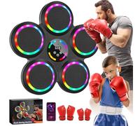 IERAKOR Máquina de Boxeo Musical de Pared con Bluetooth, 2 Pares de Guantes, 9 Modos y Velocidades, Pantalla LED, Equipo de Deporte en Casa Antiestrés, Music Boxing Machine para Adultos y Niños