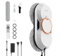 IERAKOR Robot Limpiacristales 5600Pa, Limpia Cristales Eléctrico con Doble Pulverización de Agua, Navegación Inteligente, 3 Modos de Limpieza, Seguridad UPS, Mando a Distancia, 8 Paños, para Ventanas