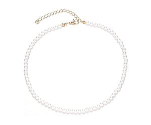 IERCZA Gargantilla de perlas de imitación para mujer, collar corto redondo de perlas simples para boda, día de San Valentín, accesorios elegantes blancos