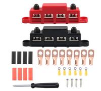 Ieron 2 Piezas 4 vías cableado Fila RV modificación Accesorios 300A Stud Bus Bar Bloque de distribución de energía para cableado Solar Coche