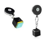 ieron 2 tizas para taco de billar delgadas, soporte retráctil, bolsa de tiza retráctil para billar, soporte de tiza para taco de billar, accesorios de soporte de tiza