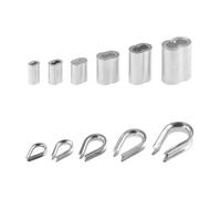 Ieron 250 PCS Abrazadera de Aluminio Juego Doble Pasador de Dedal de Cuerda de Alambre M1.2-M5 para Aparejo de Dedal de Cable de Cuerda de Alambre