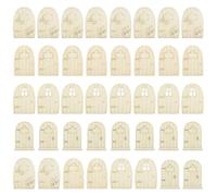 Ieron 40 Piezas Kit de Manualidades para Puerta de Hadas, Puerta de Hadas de Madera sin Pintar, Puertas de Hadas de Madera para decoración de Fiestas en el hogar y el jardín