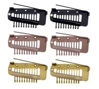 Ieron 6 Clips para Peluca con pasadores de Seguridad, Clips de extensión de Cabello de 10 Dientes en peines Invisibles y Fuertes para asegurar la Peluca, sin Costuras, Clips para niñas y Mujeres