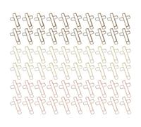 Ieron 60 Clips de Papel con Forma de Cruz, Clips de Papel para Diario, Clips de Papel Cristianos, Clips de Papel de Metal con Caja de plástico (Bronce Dorado y Oro Rosa)