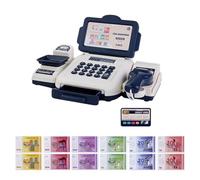 Ieron Caja registradora de simulación con escáner y micrófono de Sonido, Caja registradora, Accesorios para Tiendas de Compras, Caja registradora, Juego de rol, Regalo para niñas y niños