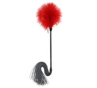 Ieron Cepillo Suave de Plumas simuladas Rojas, látigo de Silicona para Montar, cosquillas Suaves con Plumas simuladas, Plumero Limpiador de Plumas, Accesorios para Juegos de rol para Parejas (Rojo)