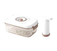 Ieron Contenedor Sellado al vacío Bomba Manual Accesorios para Ahorro de Alimentos Brújula de Tiempo Diseño de Bomba de Aire Manual para marinado rápido Rectángulo de 1,2 l