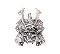 Ieron Emblema de Calavera 3D de, Pegatina de Metal samurái de Estilo japonés para Coche, Insignia de Calavera para automoción, camión, Motocicleta (Color Pistola)
