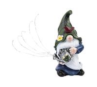 Ieron Estatua de gnomo de jardín, Estatua Solar para jardín, gnomos Grandes con luz Solar, Estatua de pie para Patio, césped, decoración artística de Patio, Figura Decorativa de Regalo