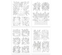 Ieron Hojas de 16 Piezas de estabilizador de Bordado con patrón de Gato, Papel de Bordado Soluble en Agua, patrón de Bordado, estabilizadores Lavables para Coser a Mano para Bolsos/Bordado de Tela