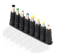 Ieron Kits de adaptadores de Corriente CC para computadora portátil, 8 Piezas, Universal, 5,5 x 2,1 mm, Puntas Hembra a Macho, Conector, Fuente de alimentación, Juegos de Conectores