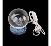 Ieron Lámpara de Noche con Forma de Bola de Cristal de Medusa, 80 mm, USB, 3D, con Forma de Bola de Cristal de Medusa, Creativa, con Base de Resina, para Regalo, luz Natural
