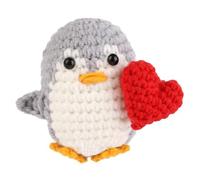Ieron Pingüino Positivo con corazón, pingüino de corazón, pingüino de Ganchillo, Lindo pingüino de Ganchillo, Regalos para mamá de Parte de su Hija, Regalos de cumpleaños para su Hijo.