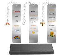 Iesezeichen Abschiesgeschenk Erzieherin Lesezeichen Metall 3 Sets, Iehrer Geschenk 'danke dass du mir beim wachsen gehelfen hast' Geschenk Erzieherin Abschied Ruhestand