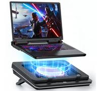 IETS GT600 - Almohadilla de refrigeración para portátil equipada con turbo ventilador gigante (14 cm de diámetro), espuma sellada para una refrigeración rápida, enfriador de laptop de 35,8 a 49 cm con