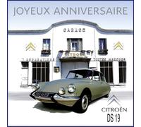 IETSCPMD15004 - Tarjeta de felicitación para Citroën DS 19 Garage con licencia oficial de Auto Pasion & Colecciones Retro Vintage con sobre blanco, formato 15 x 15 cm, fabricado en Francia
