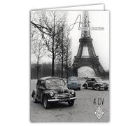 IETSCPXL-15008N - Tarjeta grande XL, 22 x 31 cm Renault 4 CV con licencia oficial para automóviles de colección (interior blanco, 44 x 31 cm), con sobres y retiro de cumpleaños