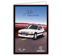IETSCPXL-16132N MAXI - Tarjeta grande XL 22 x 31 cm Peugeot 205 GTI con licencia oficial para deporte y automóvil, coche de colección - Interior blanco 44 x 31 cm - Con sobres - retiro de cumpleaños