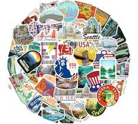 IETWATE 100 pegatinas de Estados Unidos, países de América, ciudades, resistentes al agua, pegatinas de viaje para álbum de fotos de Nueva York, para portátiles, viajes, maletas, coches, motos
