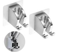 IETWATE 2 Piezas Soporte Ducha Pared, Soporte Ducha Sin Taladro Regulable a 45°, Soporte de Ducha Adhesivo Fuerte, Shower Head Holder de Mano Impermeable, para Paredes Baños y Aseos