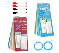 IETWATE 30 piezas 1x1 juego de aprendizaje, tabla de multiplicar aprendizaje borrable, división y juego de tablas de multiplicar, tarjetas educativas de matemáticas para niños, juegos de matemáticas
