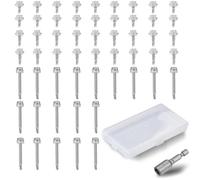 IETWATE 60 Piezas Tornillos Roscachapas, M4,8 Tornillos Autotaladrantes Acero Inoxidable, Tornillo Roscachapa con Arandelas, 13/19/38mm Tornillos Roscachapas Hexagonal con Llave de Vaso Hexagonal