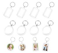IETWATE 8 Piezas Llavero Personalizado con Foto de Acrílico, Llavero Transparente, Llaveros Personalizados con Foto en Blanco, Porta Chaves Personalizado, para Familiares Amigos Regalos Manualidades