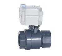 IEUMJNAT 1/2 quot;-11/4#39 DN15-DN32 Mini válvula de Bola motorizada UPVC Retorno automático 9-24VAC/DC eléctrica con anulación Manual 1 Uds(NPT-9-24V ACDC-CR303,DN15)