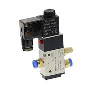 IEUMJNAT Accesorios Neumáticos Válvula Solenoide de Control Direccional Aire 3 Vías y 2 Posiciones 3V210-08 DC12V DC24V AC110V AC220V 1 Uds(4MM Fittings,DC 12V)