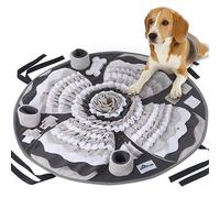 IEUUMLER Alfombra Olfativa para Perros, Entrenamiento Juguetes, Antideslizante Fácil de Limpiar Manta Comida Perro, Snuffle Mat fomenta Las Habilidades Naturale FC017 (Gris Blanco)