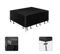 IEUUUB - Fundas para muebles de jardín impermeables, 250x120x85 cm, funda para conjunto de sofá, mesa y silla de ratán para patio - tela Oxford 420D, a prueba de viento - fundas rectangulares para