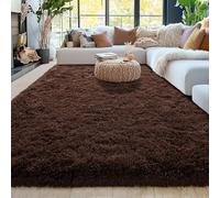 iEvery Alfombras marrones para sala de estar, 140 x 200 cm, mullidas, peludas, antideslizantes, modernas, suaves, de pelo alto, para guardería, sala de juegos, habitación de los niños