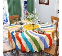 iEvery Sunshine - Mantel redondo de 150 cm, lavable, impermeable, resistente a las manchas, poliéster, para cocina, patio, jardín, decoración del hogar
